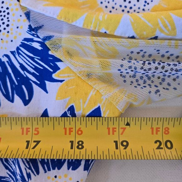 IBKUL Womens Sunflower Print UPF50+ Long Sleeve Athletic Top Yellow Blue Large - Picture 9 of 12